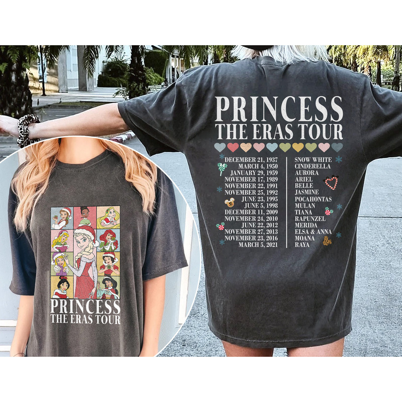 Disney Princess Christmas Shirt, Princess Eras Tour Double-Sided Shirt, Disney Christmas Shirt, Princess Christmas Shirt, Christmas Shirt - 2.jpg