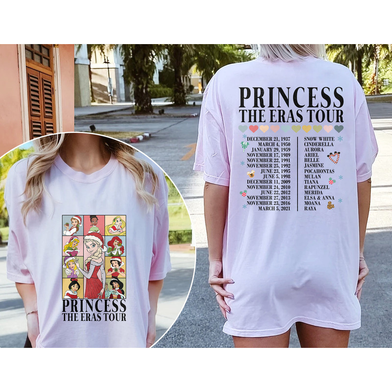 Disney Princess Christmas Shirt, Princess Eras Tour Double-Sided Shirt, Disney Christmas Shirt, Princess Christmas Shirt, Christmas Shirt - 3.jpg