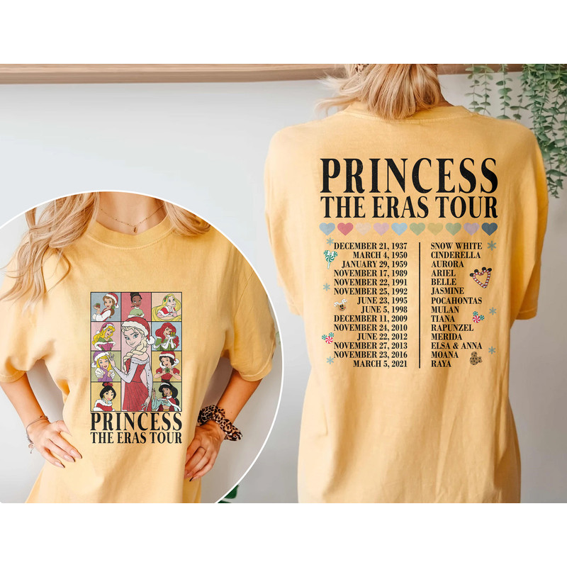 Disney Princess Christmas Shirt, Princess Eras Tour Double-Sided Shirt, Disney Christmas Shirt, Princess Christmas Shirt, Christmas Shirt - 4.jpg