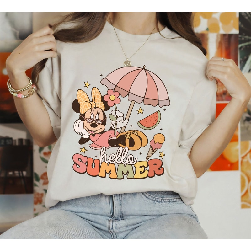 Disney Summer Vintage Shirt, Disney Retro Summer Shirt, Minnie Summer Vibes Shirt, Disney Minnie Summer 2023 Tee, Beach Summer Tee, - 1.jpg