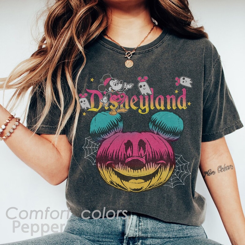 Disneyland Halloween Comfort Colors Shirt, Mickey Pumpkin Shirt, Halloween Matching Shirt, Spooky Season Shirt, Disney Family Shirt - 1.jpg
