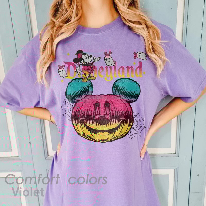 Disneyland Halloween Comfort Colors Shirt, Mickey Pumpkin Shirt, Halloween Matching Shirt, Spooky Season Shirt, Disney Family Shirt - 4.jpg