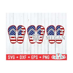 flag flip flops svg - patriotic cut file - fourth of july flip flops - svg - svg - dxf - eps - png - silhouette - cricut