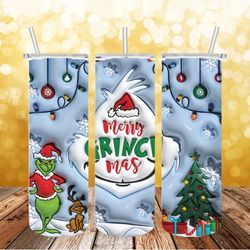merry grinch mas xmas png , 3d tumbler wrap, straight tumbler png design 20oz/ 30oz tumbler png file instant download