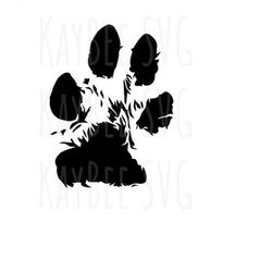 realistic dog paw print pawprint svg png jpg clipart digital cut file download for cricut silhouette sublimation - perso