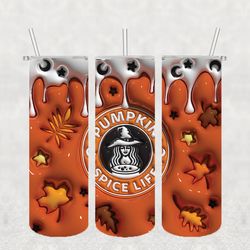 pumpkin halloween png , 3d tumbler wrap, straight tumbler png design 20oz/ 30oz tumbler png file instant download