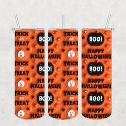 trick or treat halloween png , 3d tumbler wrap, straight tumbler png design 20oz/ 30oz tumbler png file instant download