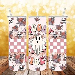 spooky vibes halloween png , 3d tumbler wrap, straight tumbler png design 20oz/ 30oz tumbler png file instant download