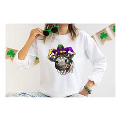 mardi gras cow sweatshirt, nola shirt,fat tuesday shirt,flower de luce shirt,mardi gras carnival,louisiana shirt,saints