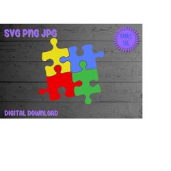 puzzle pieces svg png clipart digital cut file download for cricut silhouette sublimation printable art - personal use o