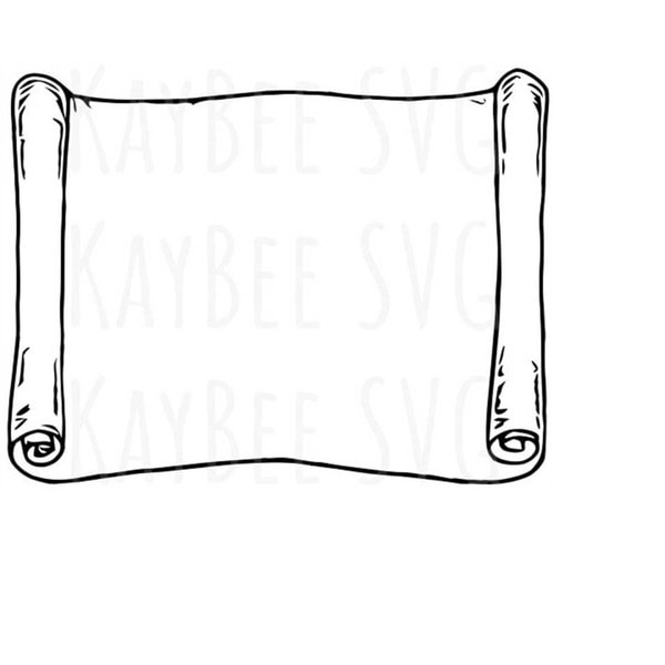 Wide Scroll Horizontal Scroll Aged Parchment SVG PNG JPG Clipart Digital - Inspire ...