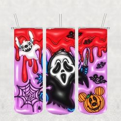 ghostface coffee png , 3d tumbler wrap, straight tumbler png design 20oz/ 30oz tumbler png file instant download