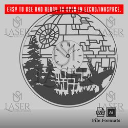 sm-laser-creations endor clock vector