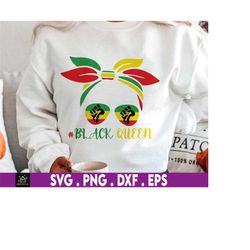 black women messy bun free black queen juneteenth svg, juneteenth 1865, freedom day svg, africa svg, black pride svg, af