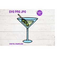Olive Martini Alcoholic Drink Cocktail SVG PNG JPG Clipart Digital Cut File Download for Cricut Silhouette Sublimation -