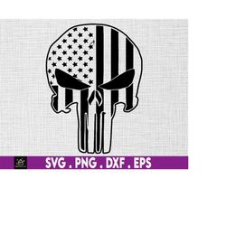the punisher flag svg, the punisher svg - printable, cricut & silhouette files, punisher svg, punisher skull svg, skull