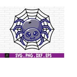 Spider svg, Halloween, Cute Spider, Boy, Bow, Spiderweb, Instant Digital Download files included!
