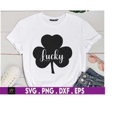 lucky shamrock st patricks day svg, 4 leaf clover, irish svg, leprechaun svg, shamrock svg, st patricks day