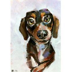 Dog Oil Painting Original Puppy Portrait Funny Animals Wall Art Impressionism MADE TO ORDER