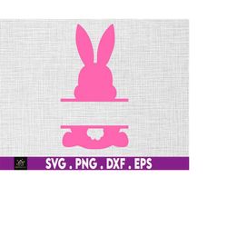 easter bunny split monogram svg, bunny monogram frame svg, bunny svg, easter svg, instant digital download files includ