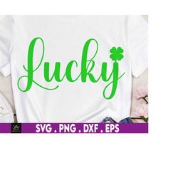 shamrock lucky svg, 4 leaf clover, irish svg, leprechaun, shamrock svg, st patricks day svg, drinking team svg, funny al