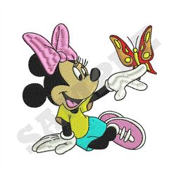 Minnie with Butterfly Machine Embroidery Design