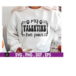 my valentine day has paws gifts svg, valentine's day svg, pet valentine svg, cute pet mom svg, animal lover svg, fur mam