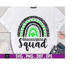 shenanigans squad rainbow svg, happy st patrick's day svg, lucky svg, irish svg, shamrock svg, green svg, 4 leaf clover