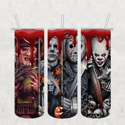 horror movies halloween png,3d tumbler wrap, straight tumbler png design 20oz/ 30oz tumbler png file instant download