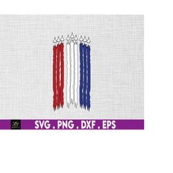 4th of july fighter jet airplane red white blue in the sky, independence day, the fourth of july, svg, png files for cri