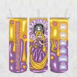 princess coffee png, 3d tumbler wrap, straight tumbler png design 20oz/ 30oz tumbler png file instant download