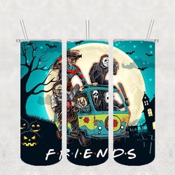 horror friends halloween png, 3d tumbler wrap, straight tumbler png design 20oz/ 30oz tumbler png file instant download