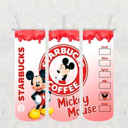 mickey mouse starbucks png, 3d tumbler wrap, straight tumbler png design 20oz/ 30oz tumbler png file instant download