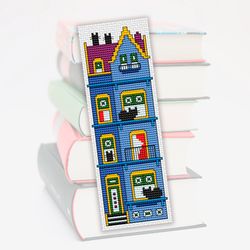 Cross stitch bookmark pattern Cat Cottage, Counted cross stitch pattern, Cute bookmark, Funny Cats cross stitch, PDF