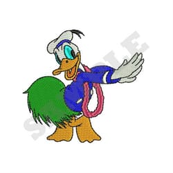 hula donald duck machine embroidery design