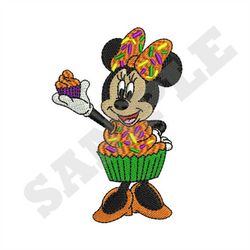 Minnie Mouse Cupcake Machine Embroidery Design