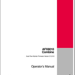 Case IH AFX8010 Combine factory operators manual