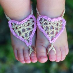 Baby Barefoot Sandals, Crochet baby sandals,baby shower gift , beach baby decor, baby photodrop, 0-12 month
