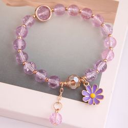 Bracelet perle AndrFlower pour filles elegantes, breloque elastique reglable, bijoux de fete, cadeaux de travailleurs, m