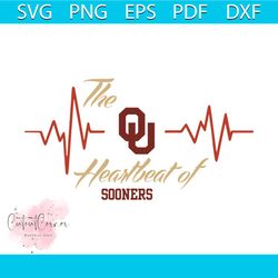 The Oklahoma Heartbeat Of Sooners Svg, Sport Svg, Heartbeat Svg, Oklahoma Sooners Svg, Sooners Svg, Sooners Logo, Oklaho