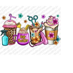 Hair Hustler Coffee Cups Png Sublimation Design, Western Hair Hustler Png, Hairdresser Png,Hair Stylist Png,Coffee Cups