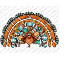 Turquoise Thanksgiving Turkey Rainbow Png, Thanksgiving Rainbow Png, Turkey Rainbow,Thanksgiving Clipart,Sublimation Des