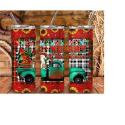 Merry Christmas Farm Truck 20Oz Skinny Tumbler Design,Merry Christmas Tumbler Png,Farm Truck Tumbler Png,Sublimation Des
