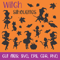 Witch silhouettes | SVG Cutting files