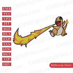 nike swoosh charmander pokemon embroidery design