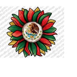 Mexican Flag Sunflower Png Sublimation Design, Mexican Sunflower Png, Mexican Flag Png, Sunflower Png, Sunflower Flag Pn