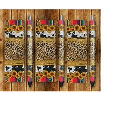 Western Leopard Serape Pen Wraps Png Sublimation Design, Serape Pen Wrap Png, Western Pen Wrap Png,Leopard Cowhide Pen W