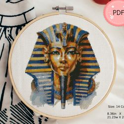Cross Stitch Pattern,Egyptian Pharaoh,Pdf Format,,Instant Download,X Stitch Chart,Watercolor,Egypt