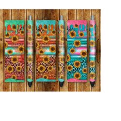 Serape Leopard Sunflower Pen Wraps PNG Sublimation Designs, Leopard Pen Wrap Sublimate PNG,Serape Pen Wrap Png,Pen Wrap