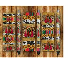 Our Lady Of Guadalupe Pen Wraps Png Sublimation Design, Virgin Mary Pen Wrap Png, Sunflower Guadalupe Pen Wrap Png, Inst